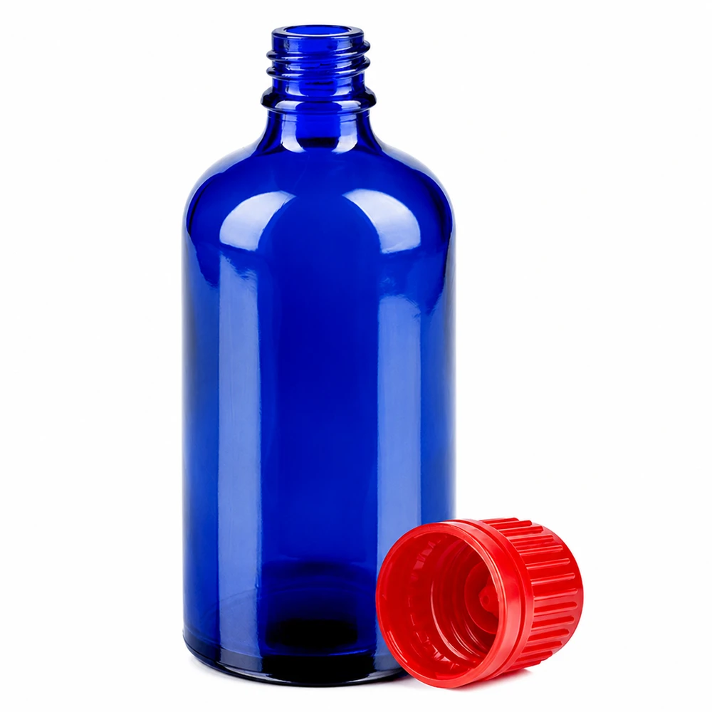 Präzisionsflasche 100ml UT18 100 mit ergonomischem Design und rotem Schraubverschluss