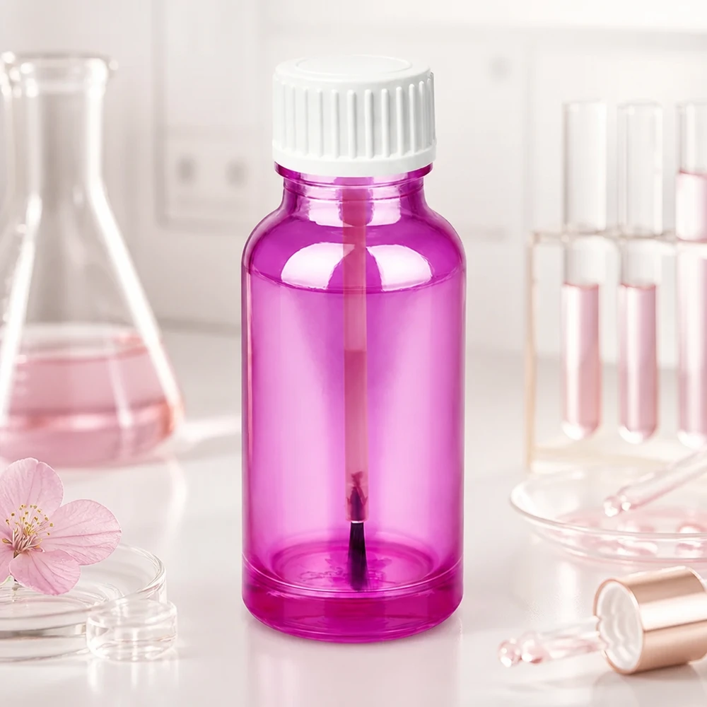 Handliche 20ml Glasflasche mit Pinselverschluss für präzise Dosierung von Flüssiglacken