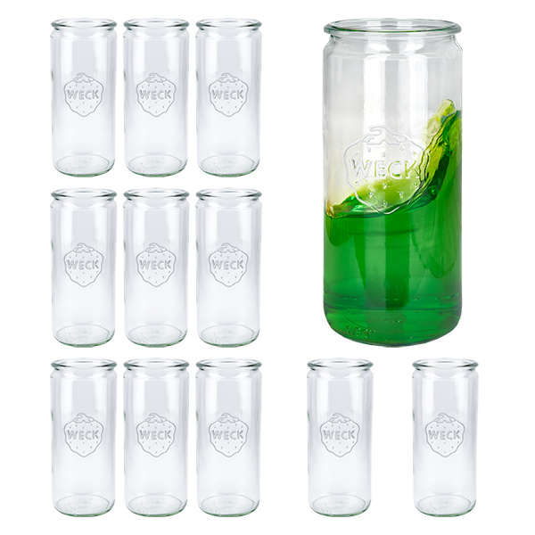 12er Set Weck Gläser 1040ml Zylinderglas