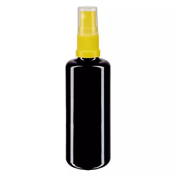 Apothekenflasche violett 50ml Sprayaufsatz gelb Apothekenflasche violett 50ml Sprayaufsatz gelb
