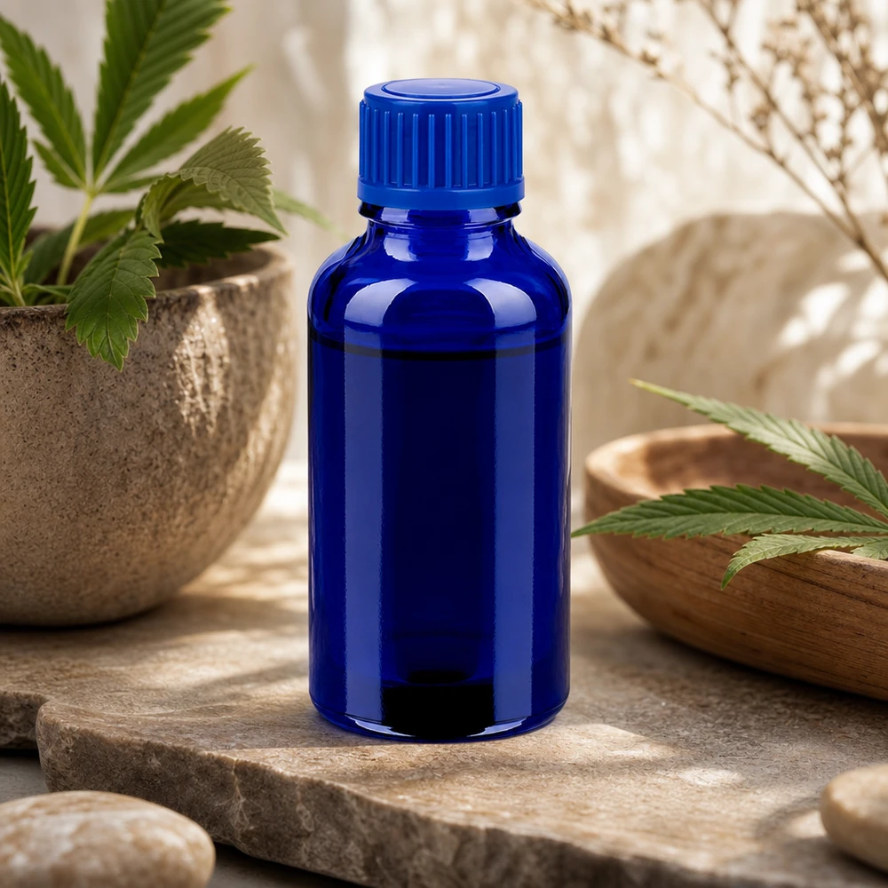 30ml Flasche 11mm Schraubverschluss blau Standard BlueLine UT18/30 Vielseitige blaue 30ml Glasflasche für DIY-Kosmetik Parfüm und natürliche Heilmittel
