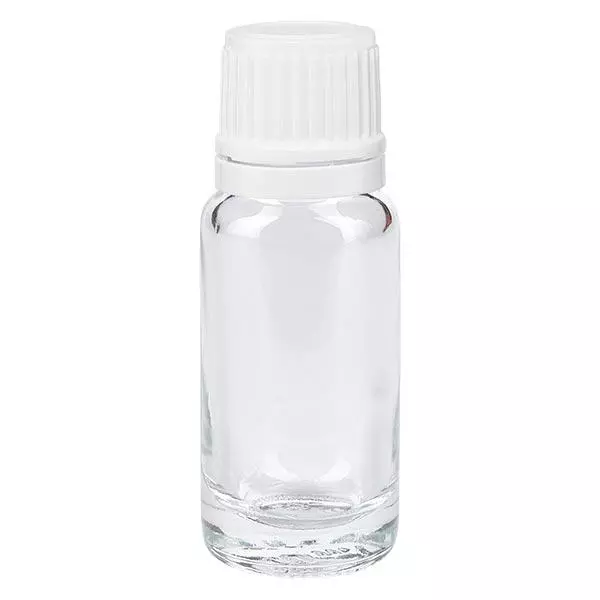 Apothekenflasche klar 10ml Schraubverschluss weiß Originalitätsverschluss