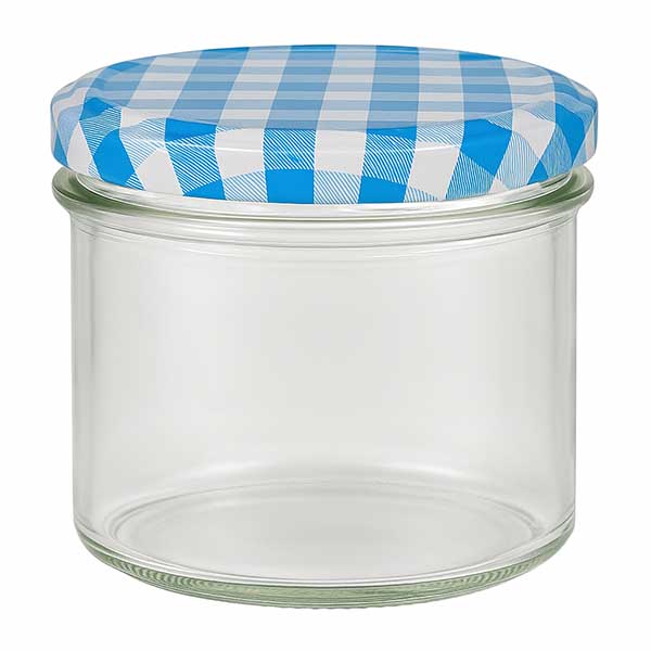 225ml Sturzglas + BasicSeal Deckel blau/weiß UNiTWIST