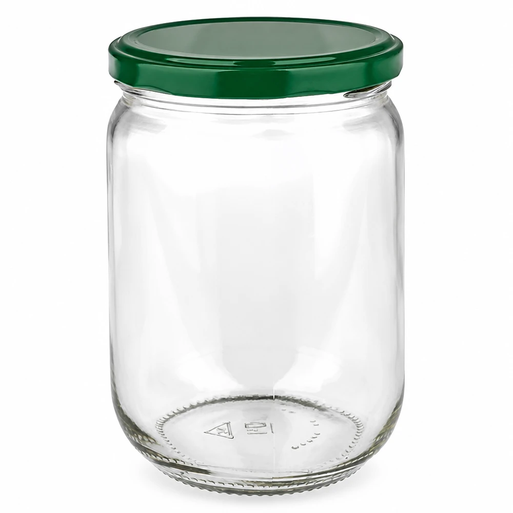 555ml Rundglas + BasicSeal Deckel grün UNiTWIST Großes Rundglas 555ml mit grünem BasicSeal Deckel UNiTWIST perfekt für Vorräte und Einmachküche