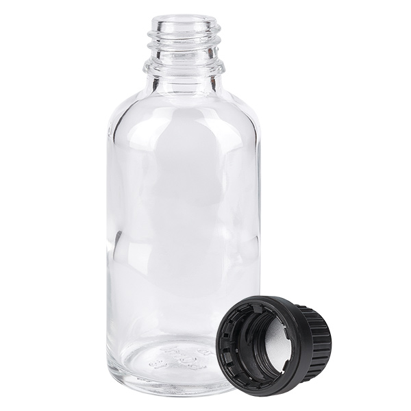 50ml Flasche 11mm Schraubverschluss schwarz Originalitätsverschluss ClearLine UT18/50 50ml Flasche 11mm Schraubverschluss schwarz Originalitätsverschluss ClearLine UT18/50