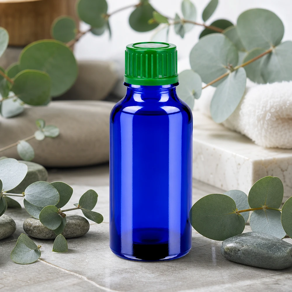 20ml Flasche 11mm Schraubverschluss grün Standard BlueLine UT18/20 Vielseitige 20ml Mehrzweckflasche aus blauem Glas ideal für Tinkturen Extrakte und Konservierung