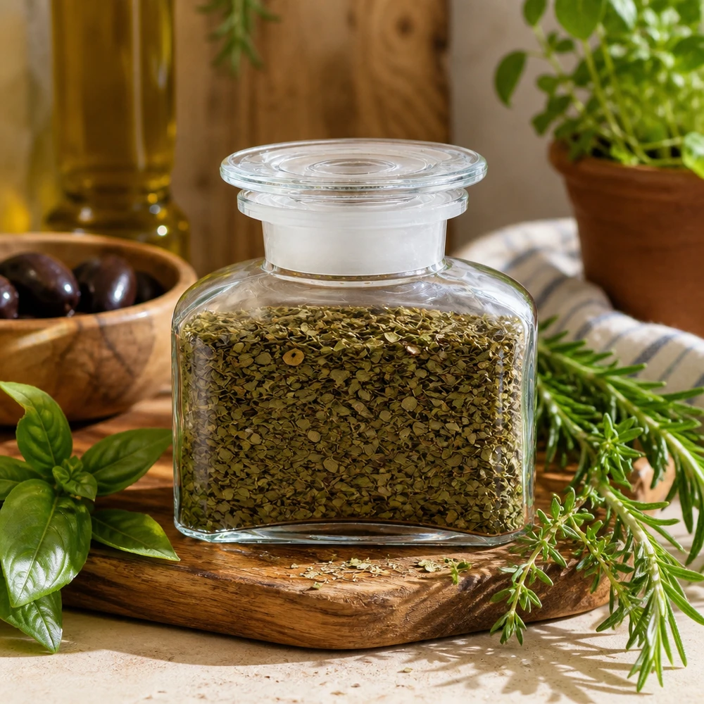 Stilvolles Gewürzglas im Apothekerstil mit 150ml Fassungsvermögen für mediterrane Küche