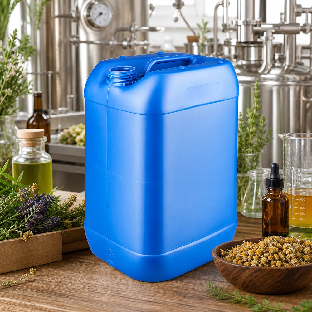 Kanister 25 Liter blau ohne Verschluss mit Griffmulde für professionelle Abfüllanlagen und Destillerien