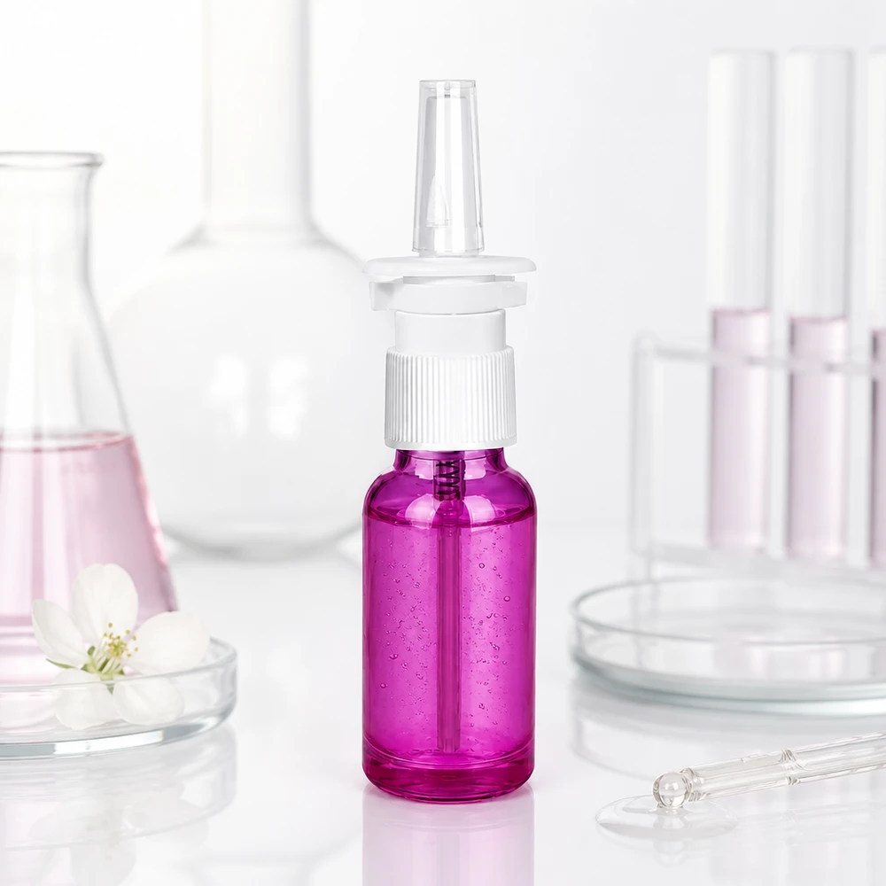 20ml Nasenspray-Behälter in Purple mit praktischem Pumpsprüher für gleichmäßige Verteilung