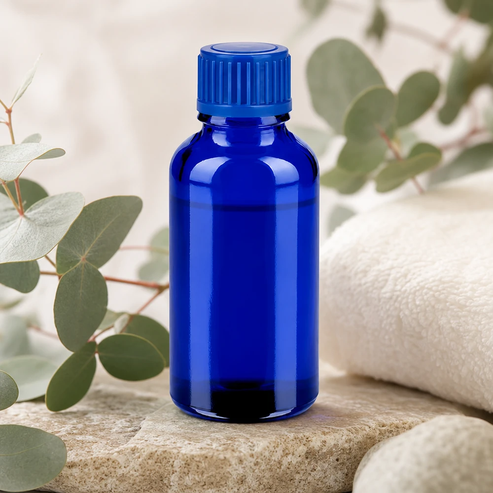 30ml Flasche 11mm Schraubverschluss blau Standard BlueLine UT18/30 Pharmazeutische Qualitätsflasche 30ml in UV-Schutz Blau für Heilpraktiker und Apotheken