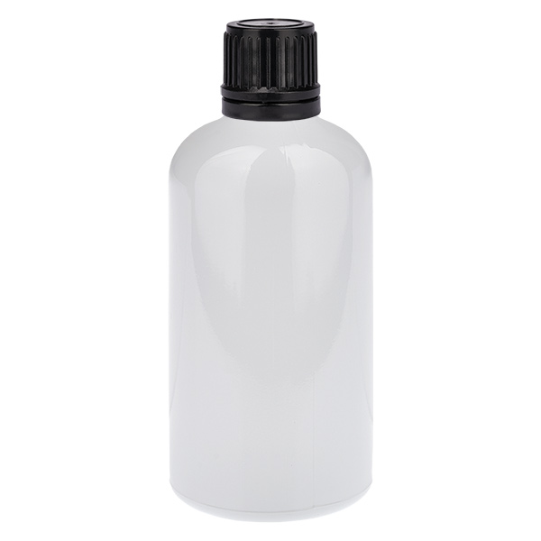 100ml Globuliflasche 8mm Giessring schwarz Standardverschluss WhiteLine UT18/100