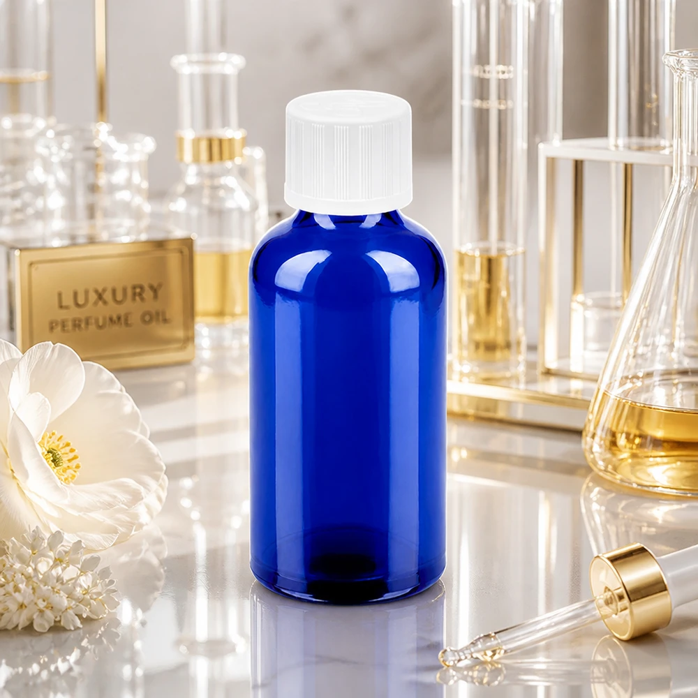 Premium 50ml Glasflasche mit matter Oberfläche kombiniert Funktionalität und moderne Ästhetik