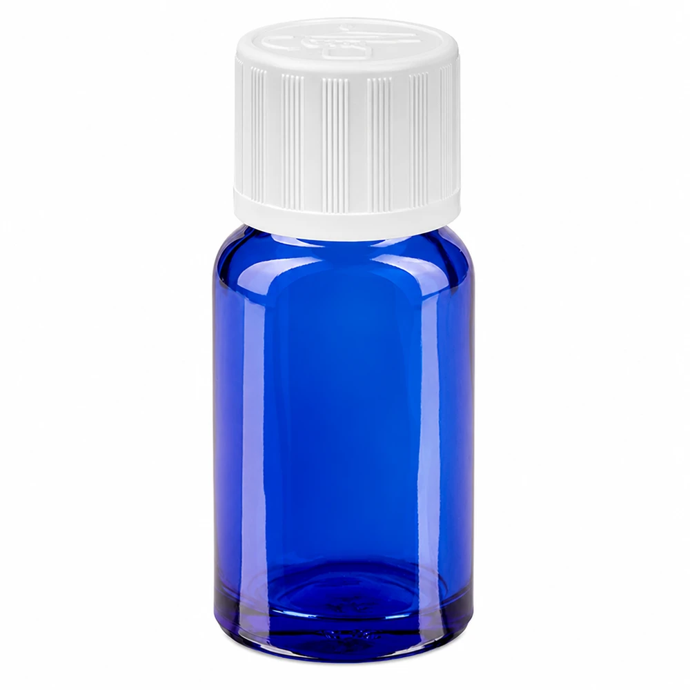 10ml Flasche 11mm Schraubverschluss weiß Standard Kindersicherung BlueLine UT18/10