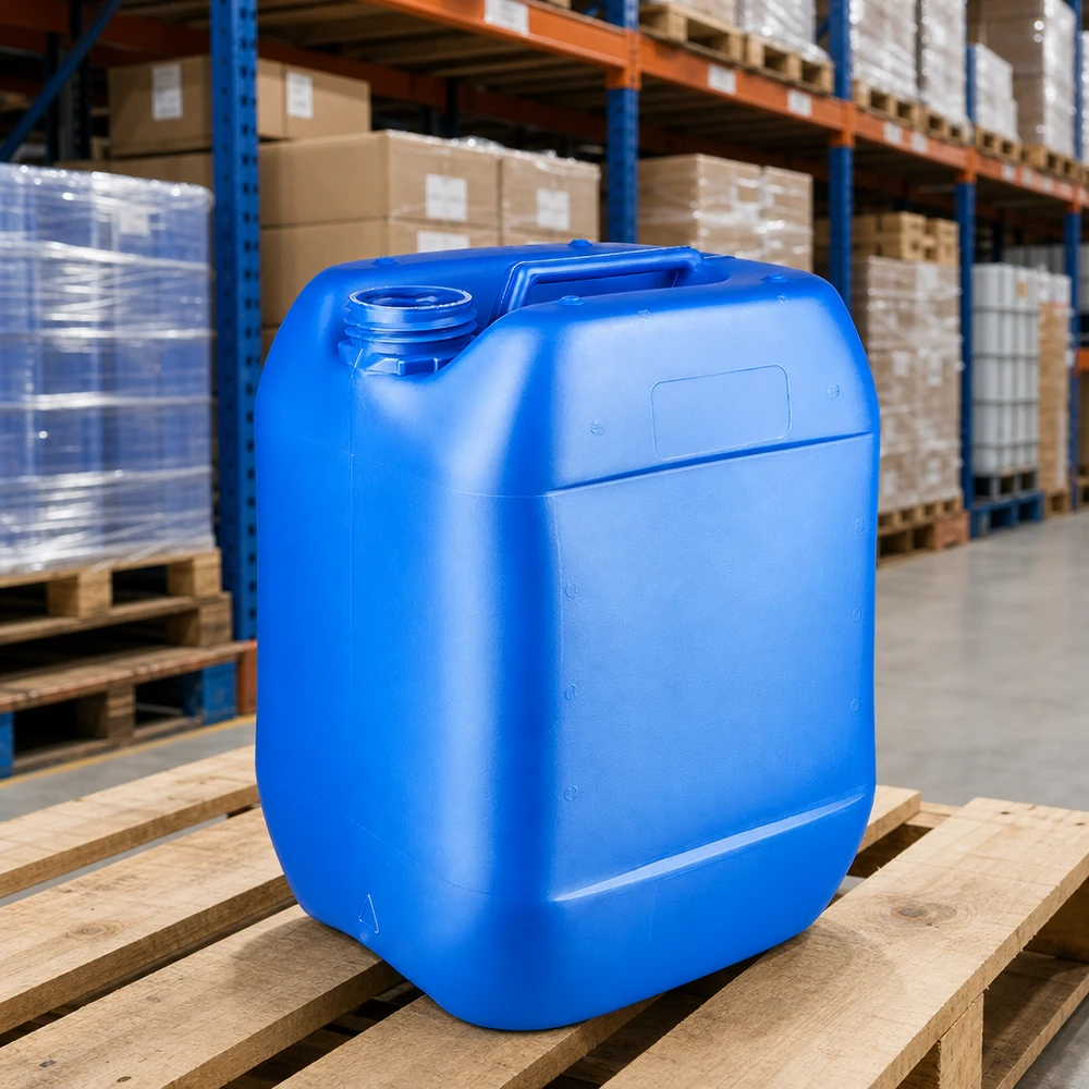 Kanister 10 Liter blau ohne Verschluss Robuster blauer Kanister 10 Liter ohne Verschluss zur Chemikalienaufbewahrung