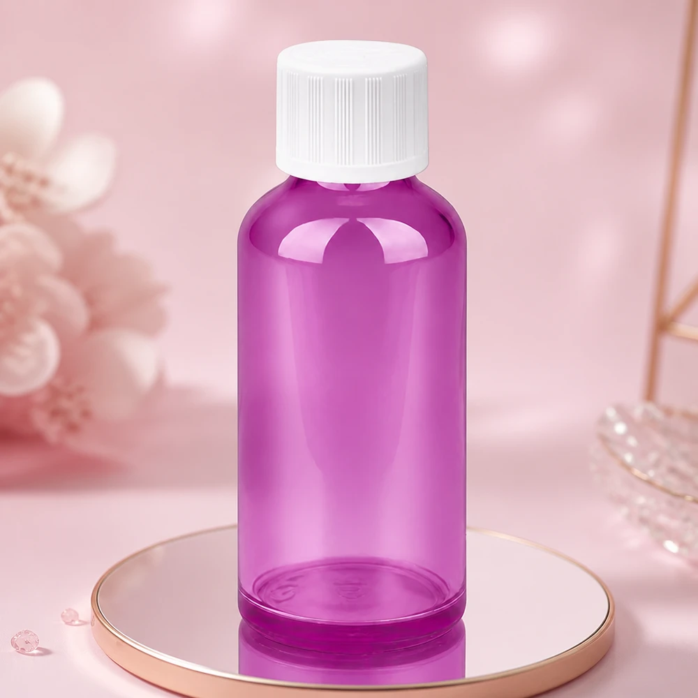 50ml Flasche 11mm Schraubverschluss weiß Standard Kindersicher PurpleLine UT18/50 Moderne 50ml Flasche in Purple Line Optik mit praktischem 11mm Schraubverschluss