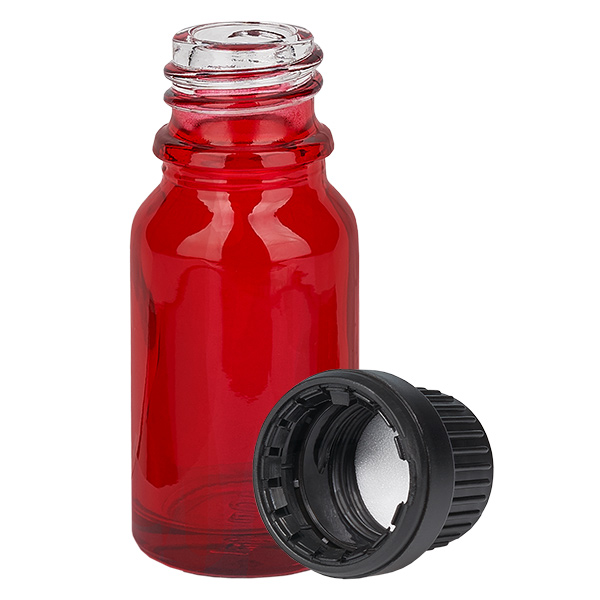 10ml Flasche 11mm Schraubverschluss schwarz Originalitätsverschluss RedLine UT18/10 10ml Flasche 11mm Schraubverschluss schwarz Originalitätsverschluss RedLine UT18/10