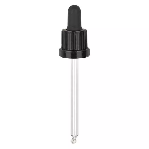 Glas-Tropfpipette, schwarz/schwarz PL95 Originalitätsverschluss III