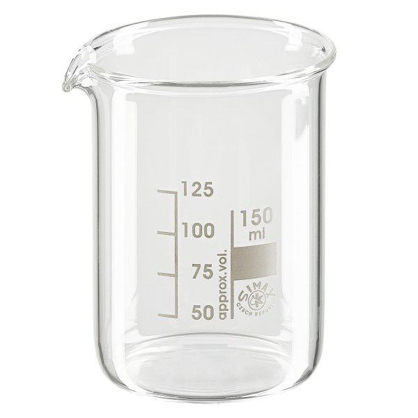 Becherglas 150ml Borosilikatglas, niedrige Form Becherglas 150ml Borosilikatglas, niedrige Form
