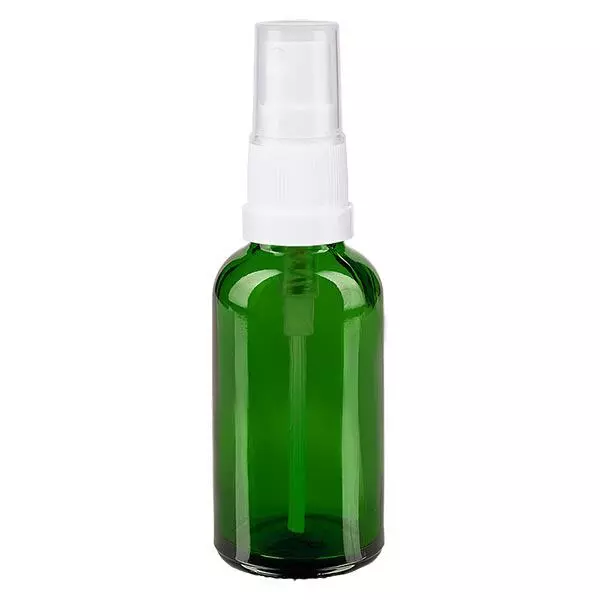 Apothekenflasche grün 30ml Sprayaufsatz weiß