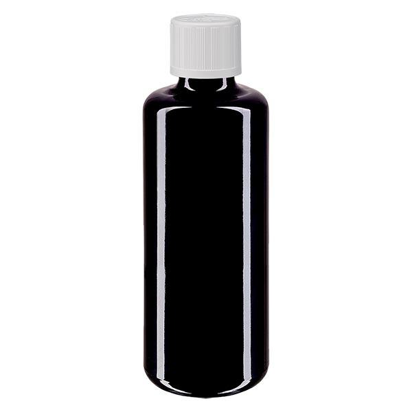 Apothekenflasche violett 50ml Schraubverschluss weiß Kindersicherung Standard