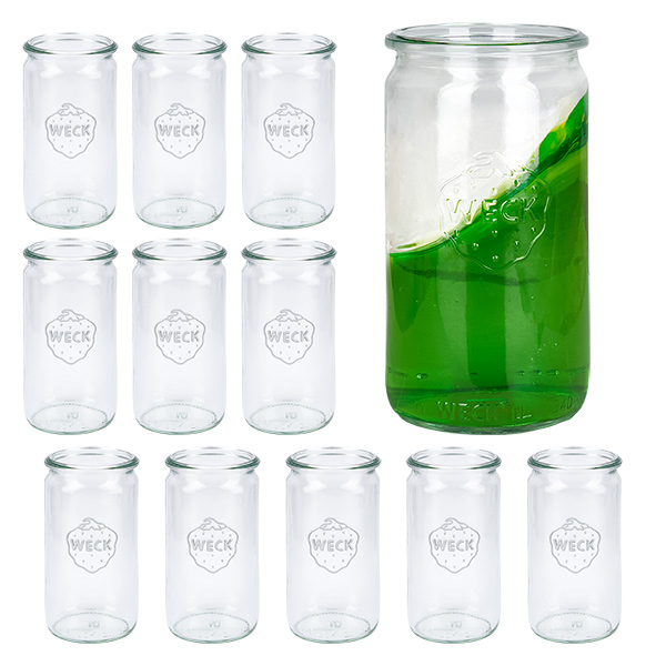 12er Set Weck Gläser 340ml Zylindergläser 12er Set Weck Gläser 340ml Zylindergläser