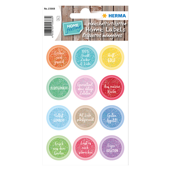 Sticker "Hüftgold" (24 Aufkleber mit Glitzer) ø24mm