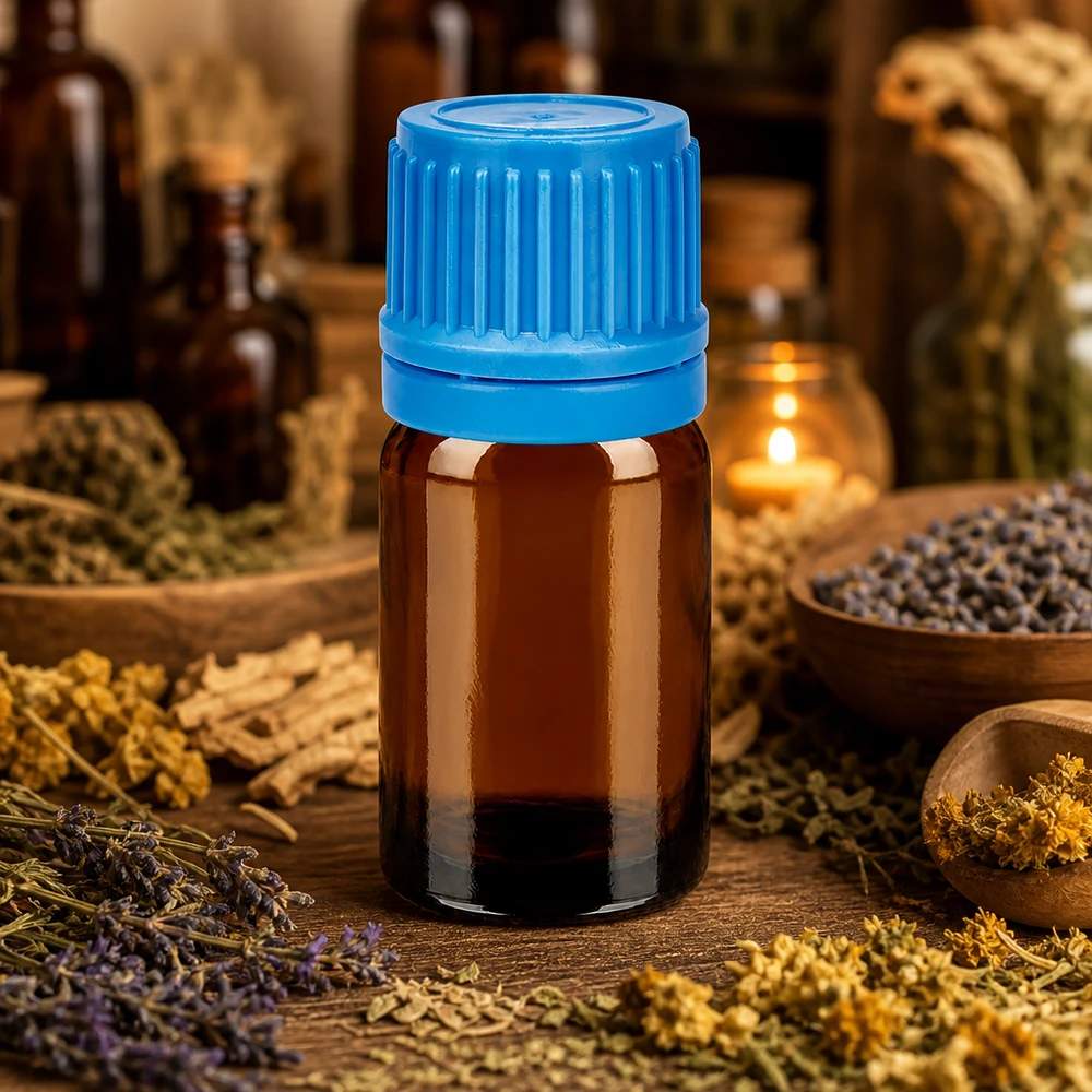 5ml Flasche 11mm Schraubverschluss blau Originalitätsverschluss BrownLine UT18/5 Lichtschutz 5ml Braunglasflasche mit robustem blauen Schraubverschluss für Langzeitlagerung