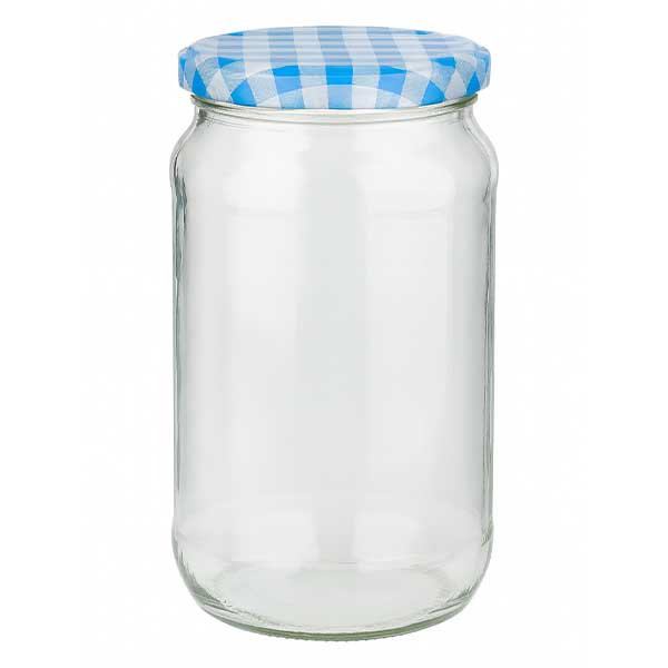 1062ml Rundglas + BasicSeal Deckel blau/weiß UNiTWIST