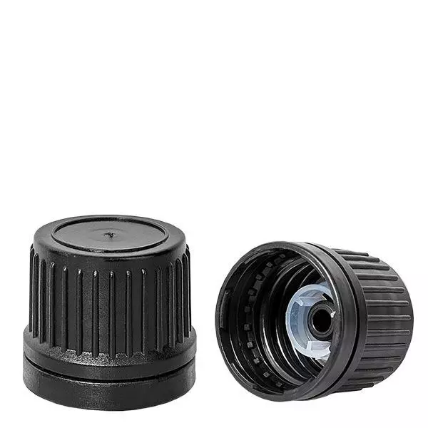 Schraubverschlusserschl. Top mit Giessring schwarz 18mm Originalitätsverschluss Schraubverschlusserschl. Top mit Giessring schwarz 18mm Originalitätsverschluss