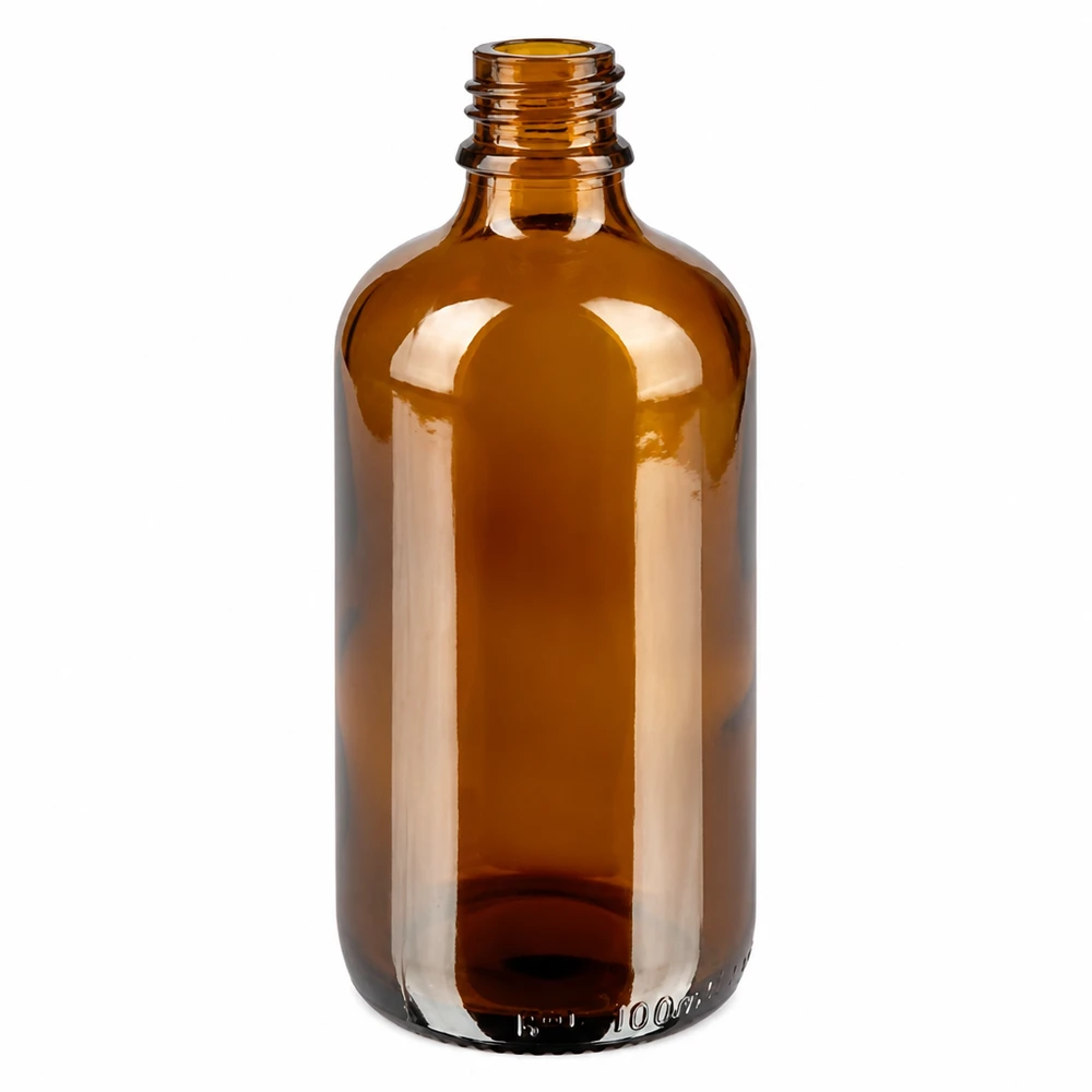 100ml Sprayflasche weiß/transparent Standardverschluss BrownLine UT18/100 Premium Glasflasche 100ml mit brauner Tönung ideal für DIY Kosmetik und Aromatherapie