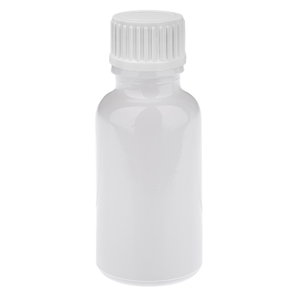 20ml Globuliflasche 3mm Giessring weiß Standardverschluss WhiteLine UT18/20