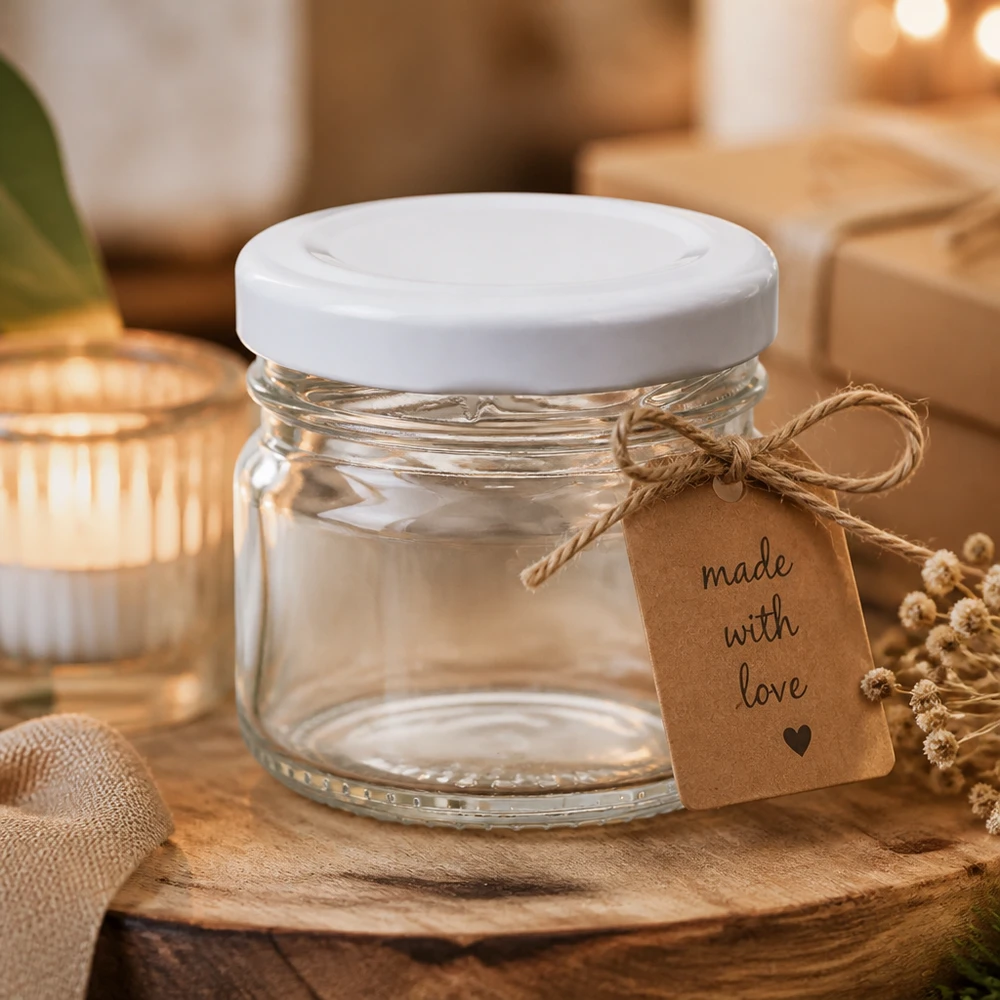UNiTWIST Rundglas 33ml kompakte Größe für selbstgemachte Mitbringsel und Tischgeschenke