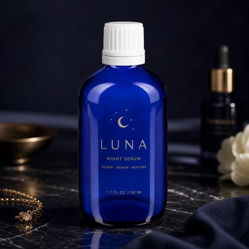 Apothekenflasche blau 100ml Tropfverschluss 1.2mm weiß Originalitätsverschluss UV-schützende blaue Apothekerflasche 100ml mit weißem Schraubdeckel und Dosiertropfer