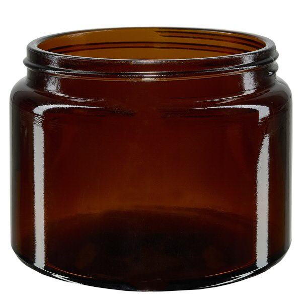 500ml Glastiegel. braun ohne Deckel, Gewinde 100mm/R3 ApoGlas