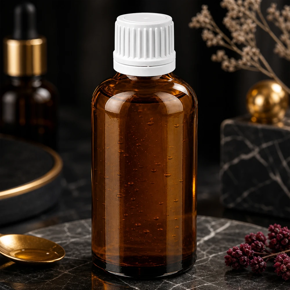 50ml Flasche 11mm Schraubverschluss weiß Originalitätsverschluss BrownLine UT18/50 Robuste 50ml Medikamentenflasche mit weissem UT18 Verschluss für sichere Aufbewahrung