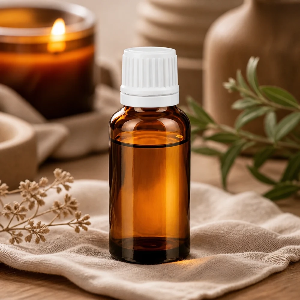 Lichtgeschützte 20ml Glasflasche mit Tropfeinsatz ideal für Naturkosmetik und Heilpflanzenextrakte