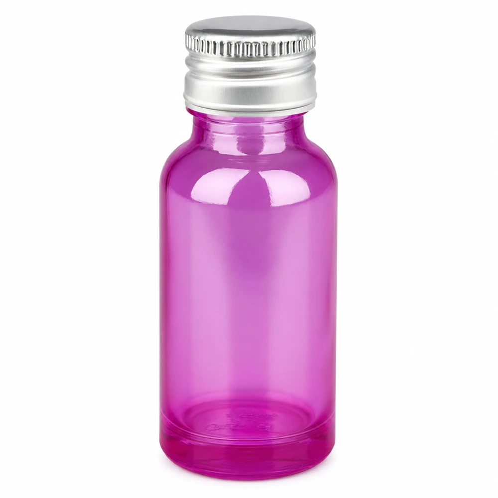 20ml Flasche in Purple mit Standard Aluverschluss silber für ätherische Öle und Extrakte
