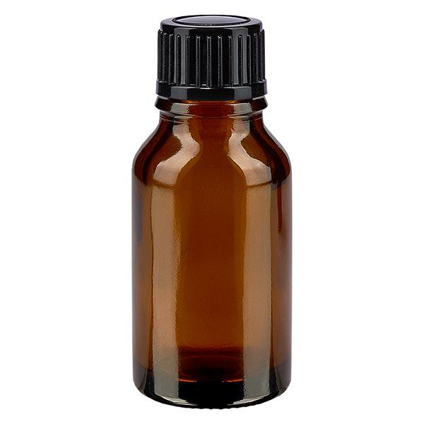 Apothekenflasche braun 30ml Schraubverschluss schwarz Standard