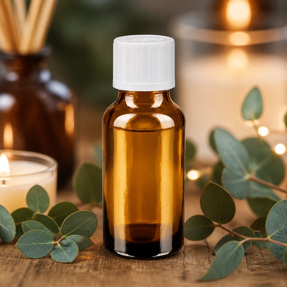Amber Glasflasche 20ml mit tamperprotected Weißverschluss ideal für medizinische Zubereitungen
