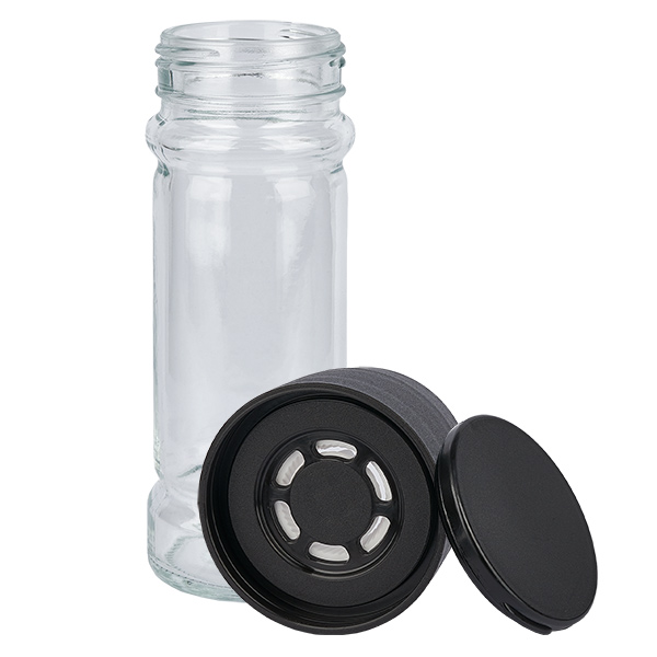 Gewürzglas Klarglas 100ml Mühlwerk Keramik schwarz Gewürzglas Klarglas 100ml Mühlwerk Keramik schwarz