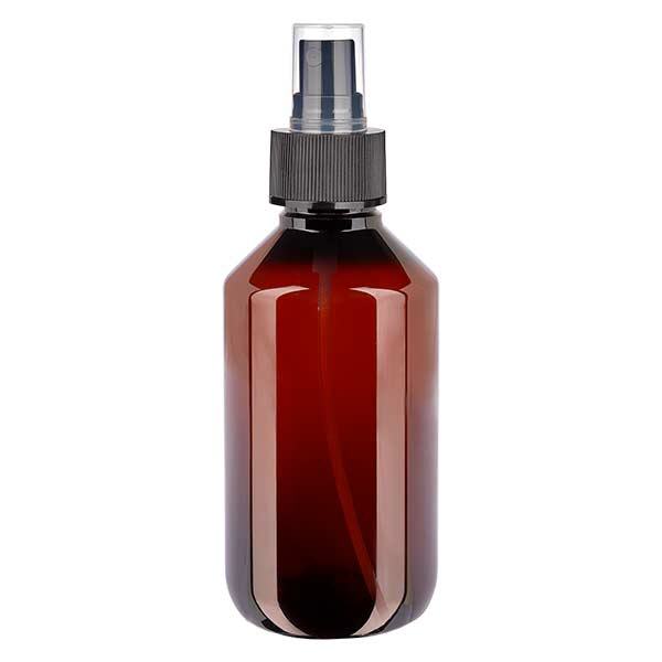 PET Flasche 200ml mit mit Zerstäuber schwarz