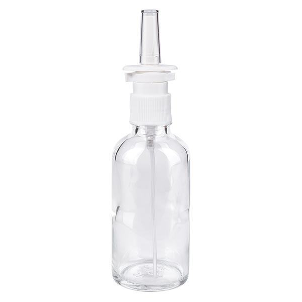 Apothekenflasche klar 50ml Nasenzerstäuber weiß Standard Apothekenflasche klar 50ml Nasenzerstäuber weiß Standard