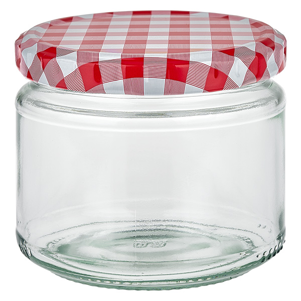 330ml Rundglas mit BasicSeal Deckel rot/weiß UNiTWIST