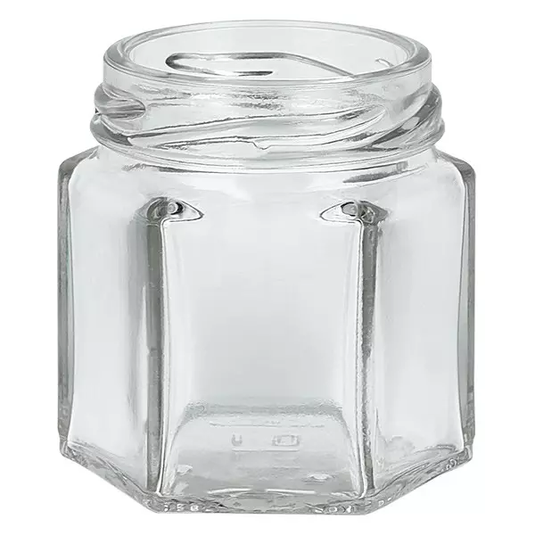 Glastiegel 47ml klar, ohne Deckel, Gewinde TO43 Glastiegel 47ml klar, ohne Deckel, Gewinde TO43