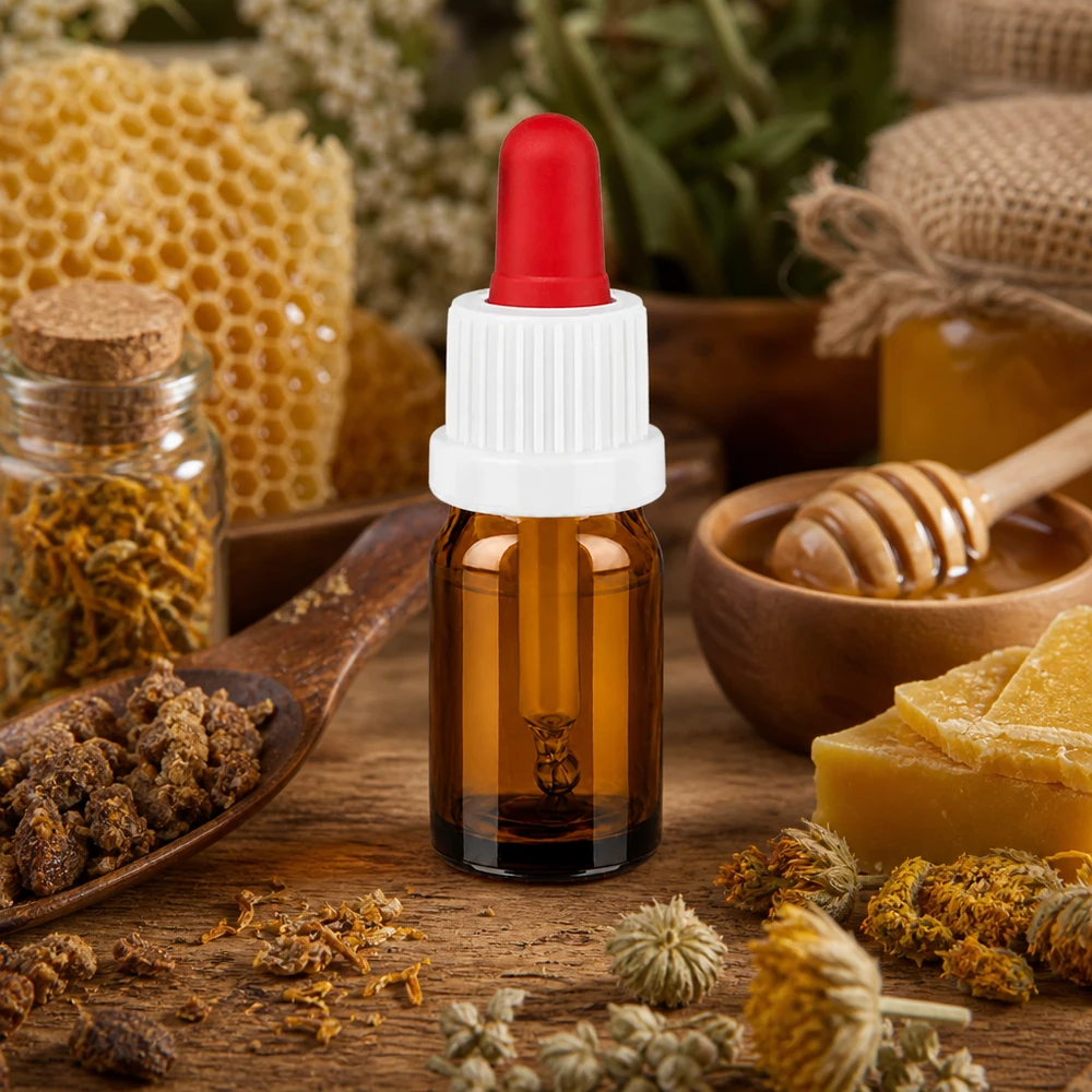 5ml Pipettenflasche weiß/rot Originalitätsverschluss BrownLine UT18/5 Apotheken-qualität 5ml Pipettenflasche BrownLine für präzise Dosierung von Naturheilmitteln