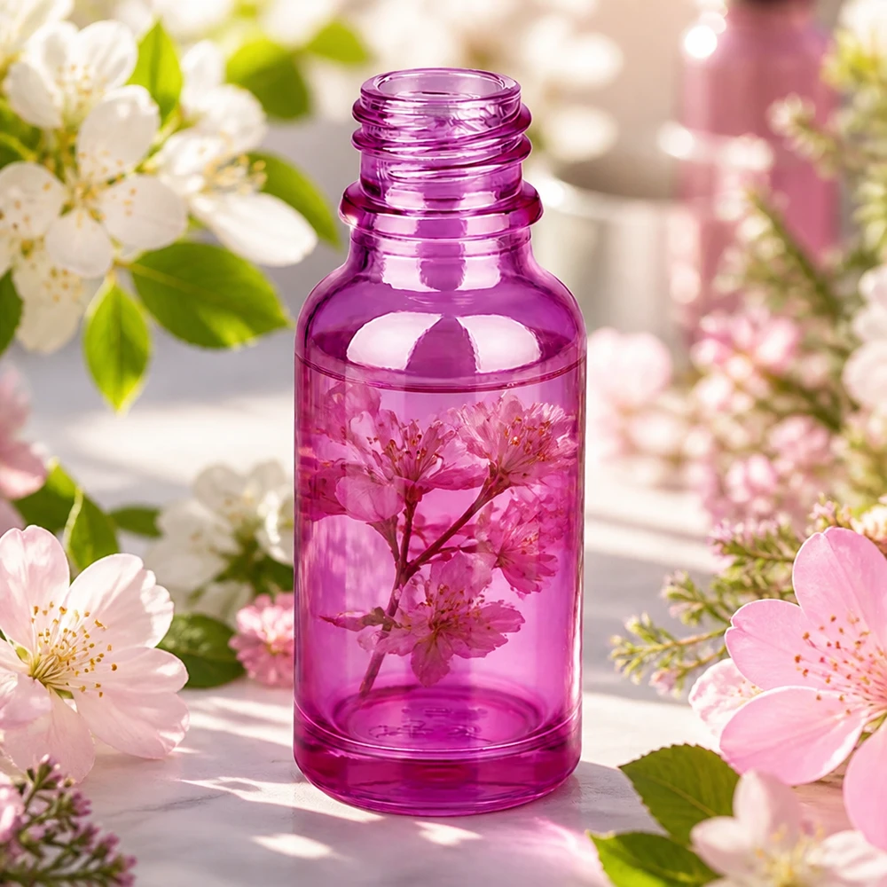Elegante 20ml PurpleLine Apothekerflasche aus violettem Glas für Naturkosmetik und Essenzen