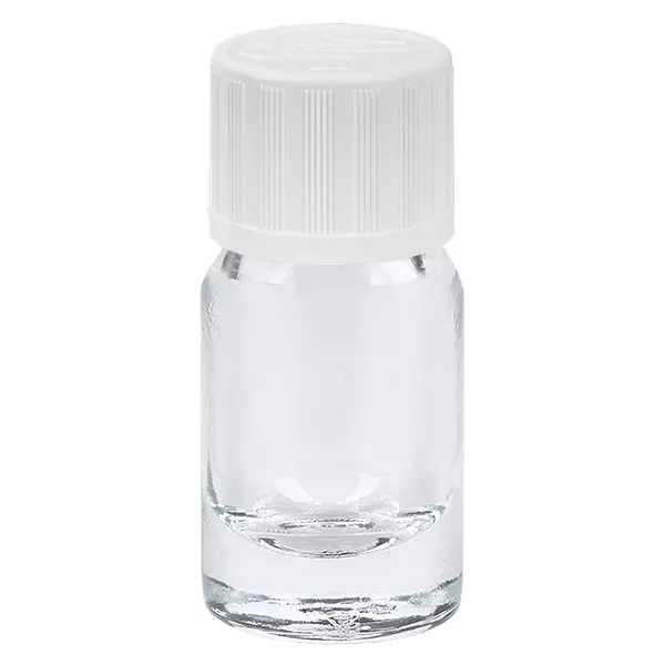 5ml Flasche 11mm Schraubverschluss weiß Standard Kindersicherung ClearLine UT18/5 5ml Flasche 11mm Schraubverschluss weiß Standard Kindersicherung ClearLine UT18/5