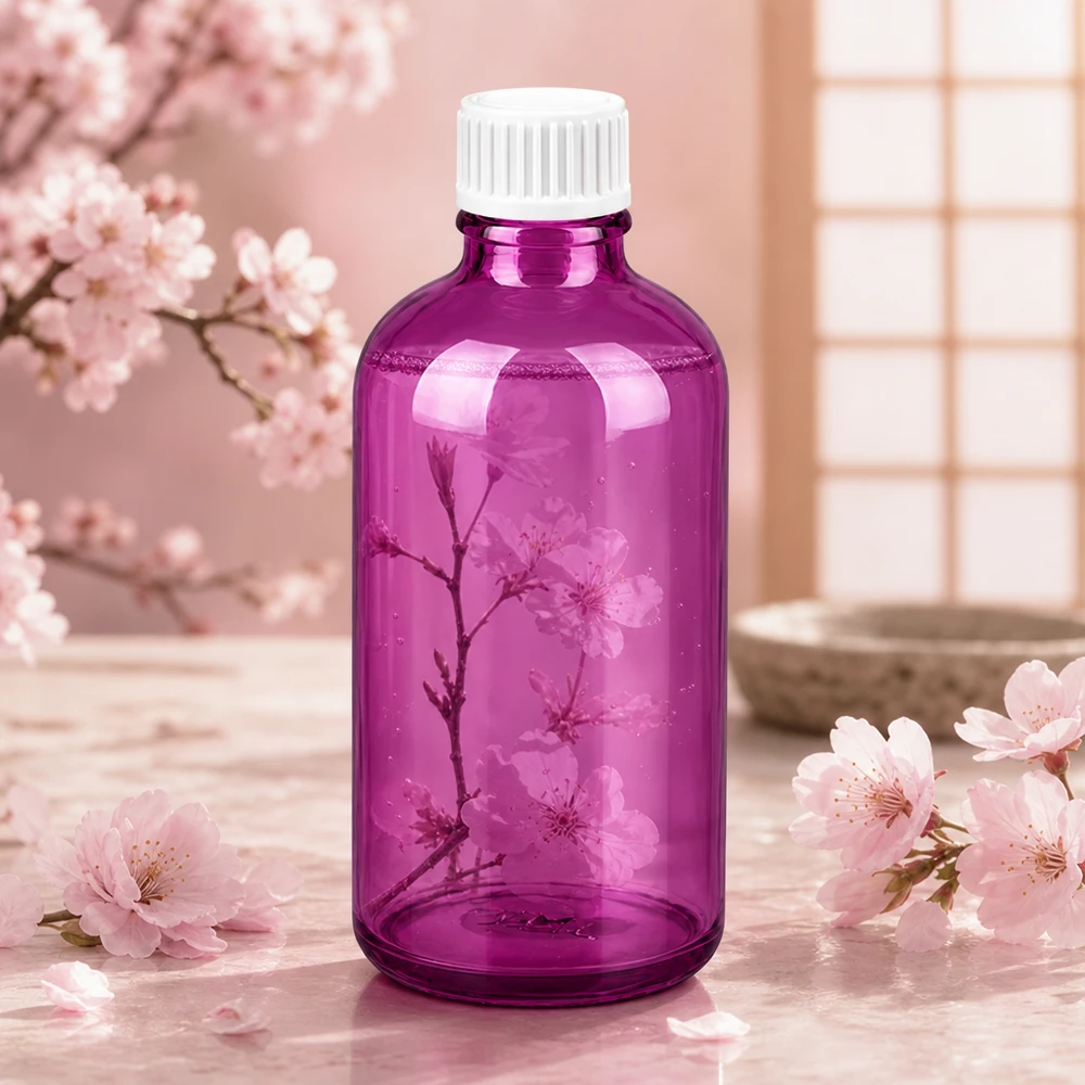 Dekorative 100ml Glasflasche in Purple für stilvolle Präsentation hochwertiger Produkte