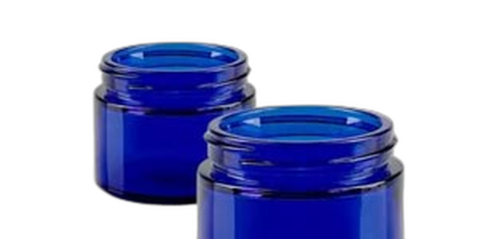 Glastiegel blau ohne Deckel