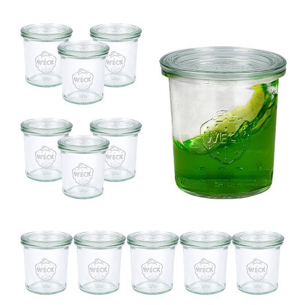 12er Set Weck Gläser 140 ml Sturzgläser mit 12 Glasdeckeln